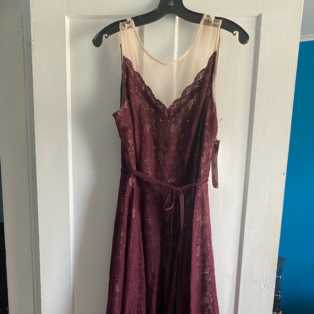 Lauren Conrad Lacy Hanky Hem MIDI Dress